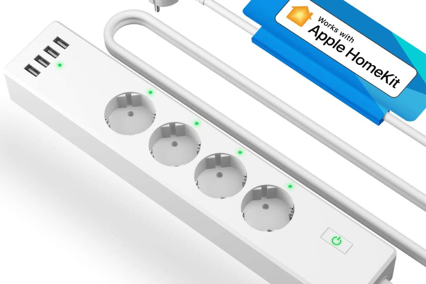 the HomeKit connected power strip (4 sockets) at only 40 €